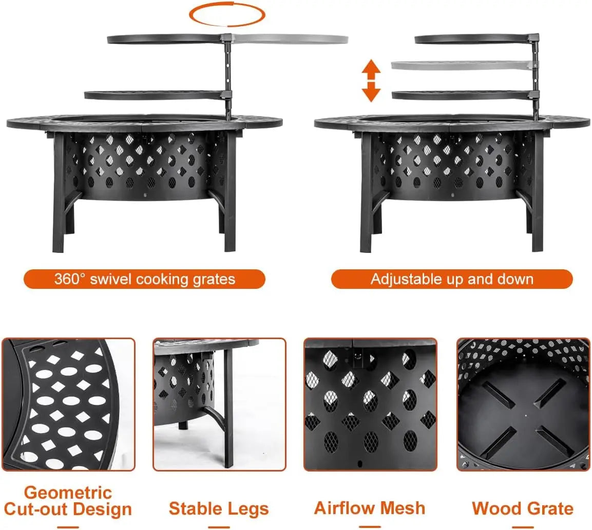 Adjustable Metal Hollow Fire Pit WildPeak