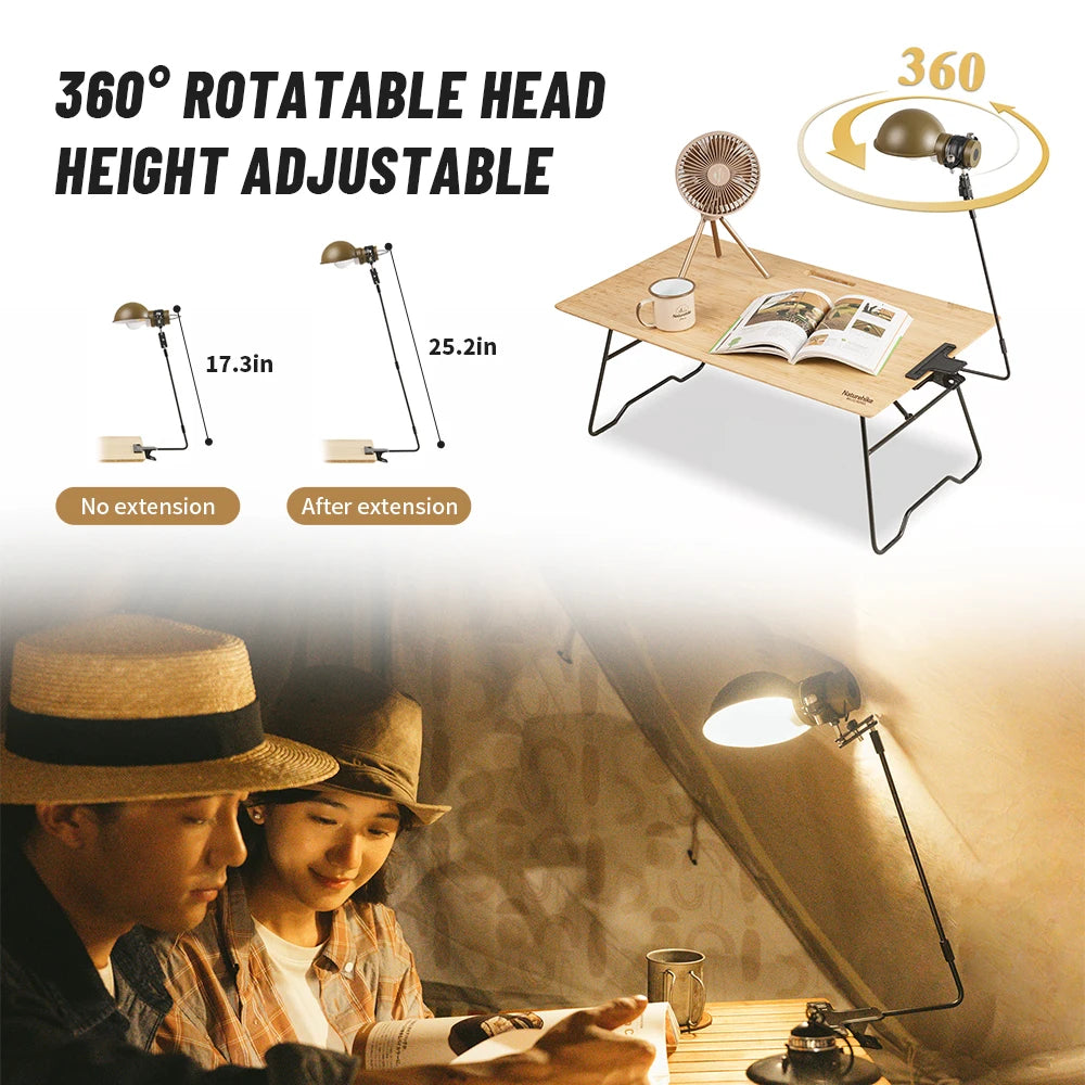 Naturehike Camping Table Lamp 360 Degree Adjustable Waterproof