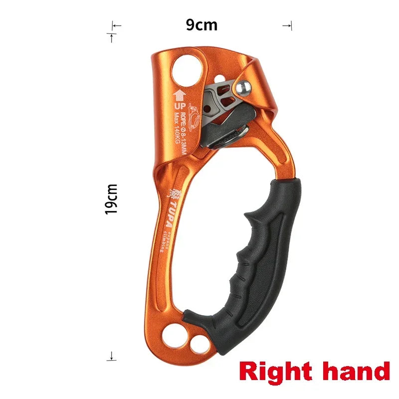 Professional Outdoor Rock Climbing SRT Hand Ascender Device Mountaineer Handle Ascender Left and Right Hand Climbing Rope Tools WildPeak