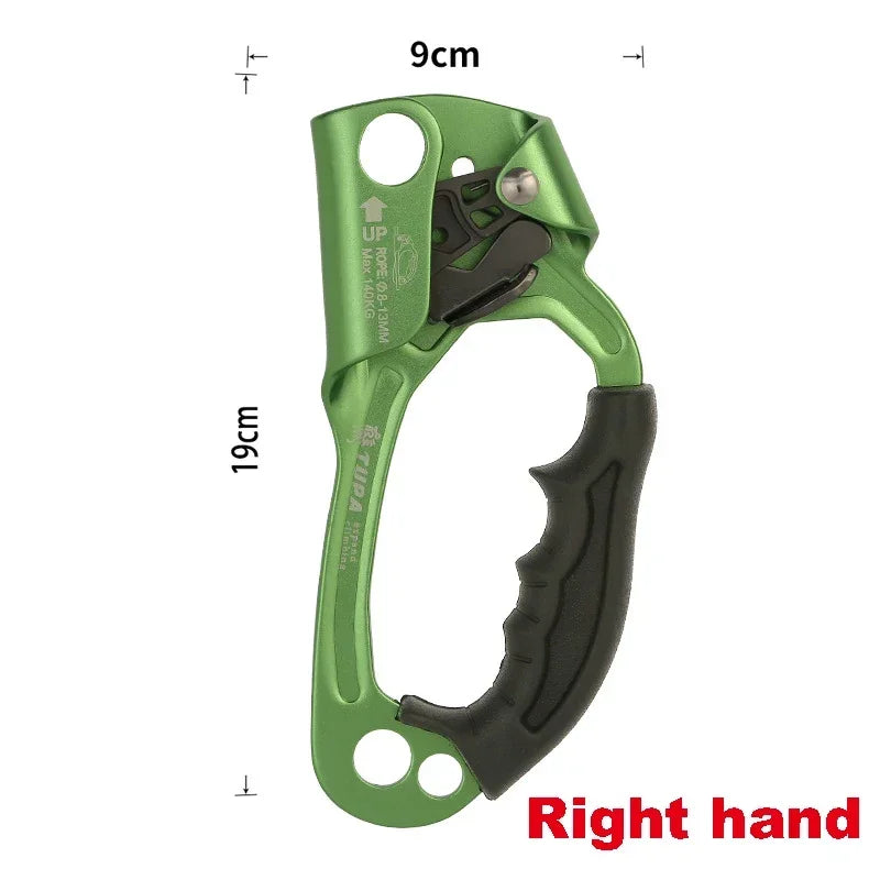 Professional Outdoor Rock Climbing SRT Hand Ascender Device Mountaineer Handle Ascender Left and Right Hand Climbing Rope Tools WildPeak
