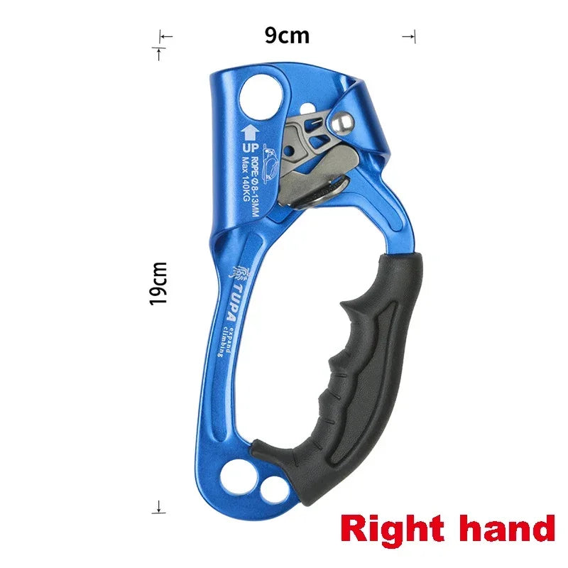 Professional Outdoor Rock Climbing SRT Hand Ascender Device Mountaineer Handle Ascender Left and Right Hand Climbing Rope Tools WildPeak