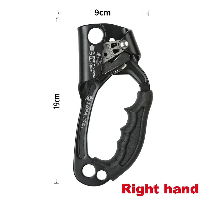 Professional Outdoor Rock Climbing SRT Hand Ascender Device Mountaineer Handle Ascender Left and Right Hand Climbing Rope Tools WildPeak