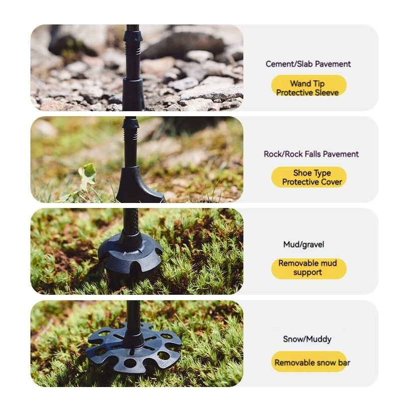 Naturehike Trekking Pole 2pcs 62-135cm 3Sections Carbon Fiber