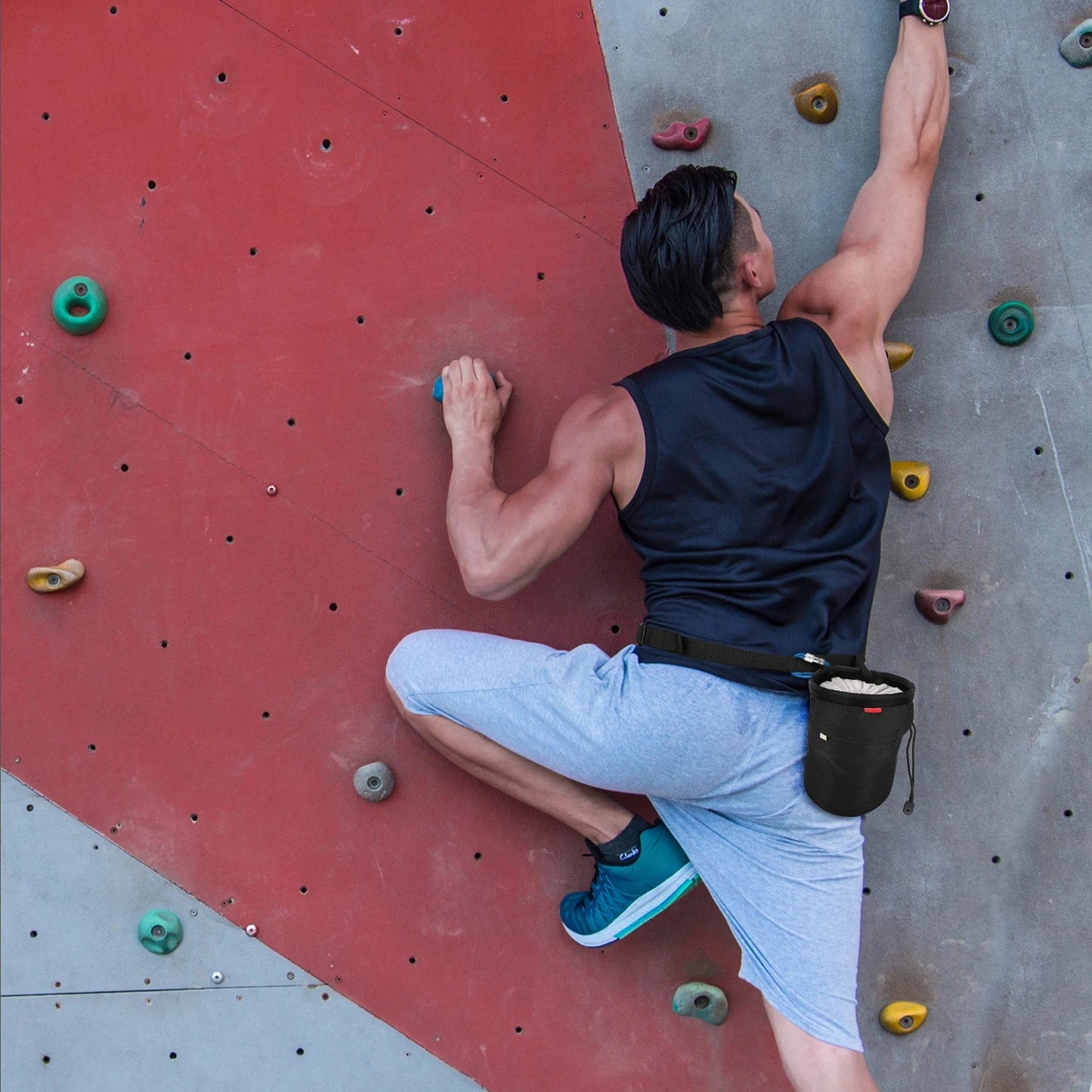 Magnesia Sack Rock Climbing Chalk Bag Waterproof Pocket for Weight Lifting Outdoor Bouldering Magnesia Pouch Climbing Equipment WildPeak