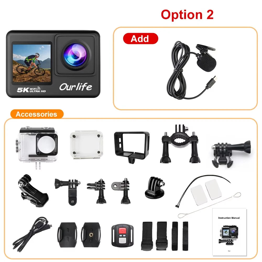 Ourlife 5K Action Camera 4K60FPS WildPeak