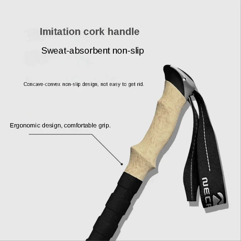 2PCS Trekking Poles Walking Sticks Alpenstock Telescopic