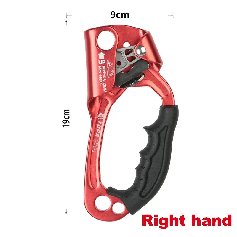 Professional Outdoor Rock Climbing SRT Hand Ascender Device Mountaineer Handle Ascender Left and Right Hand Climbing Rope Tools WildPeak