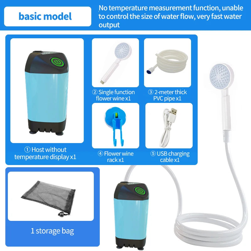 Rechargeable Electric Shower Pump USB Powered WildPeak