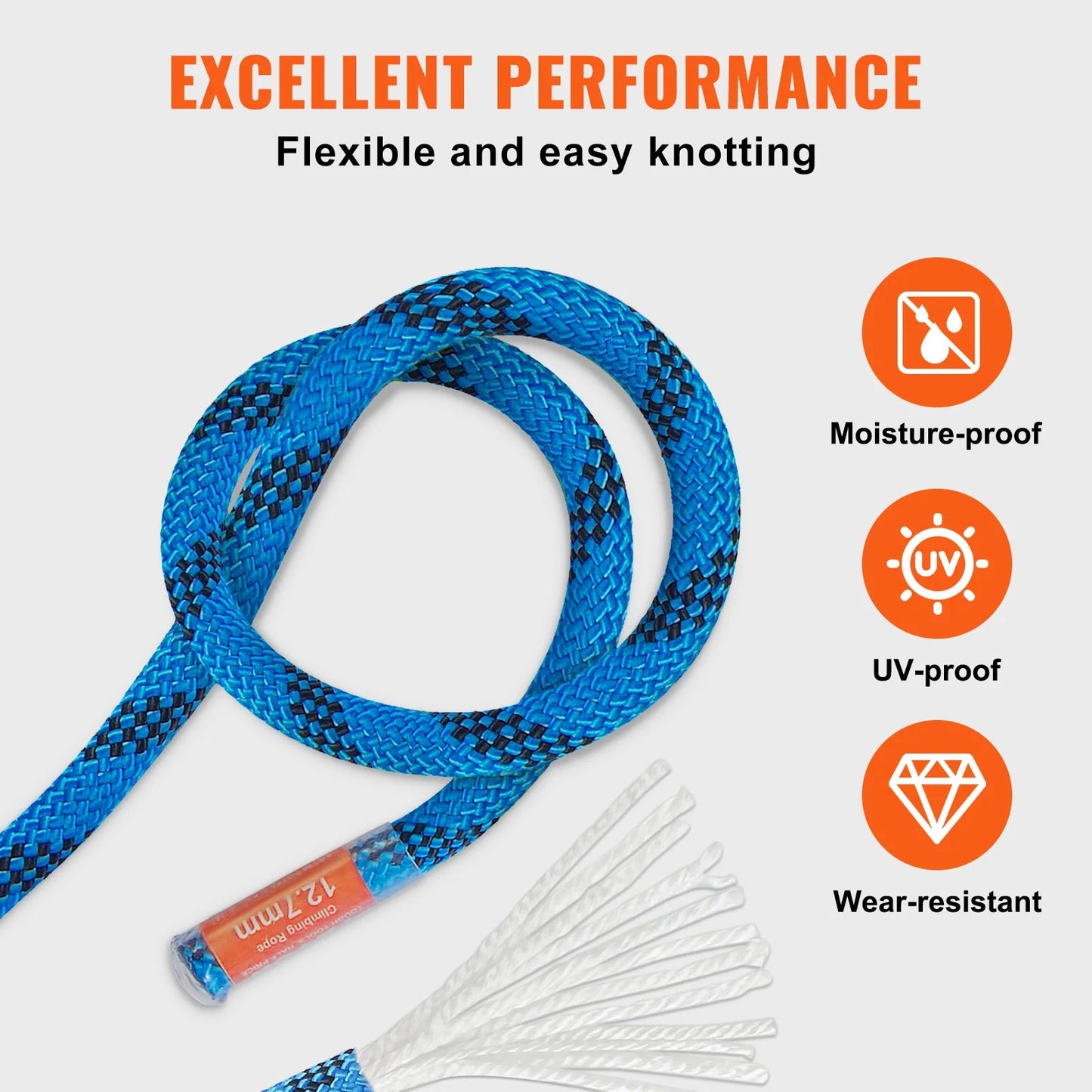 VEVOR 12.7mm Static Climbing Rope 125/150/200ft WildPeak