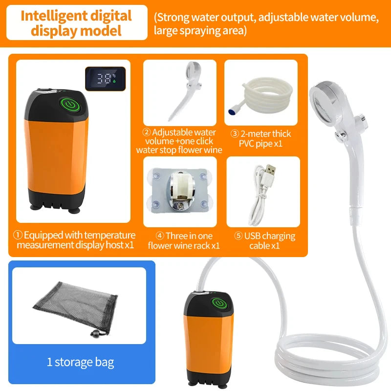 Rechargeable Electric Shower Pump USB Powered WildPeak