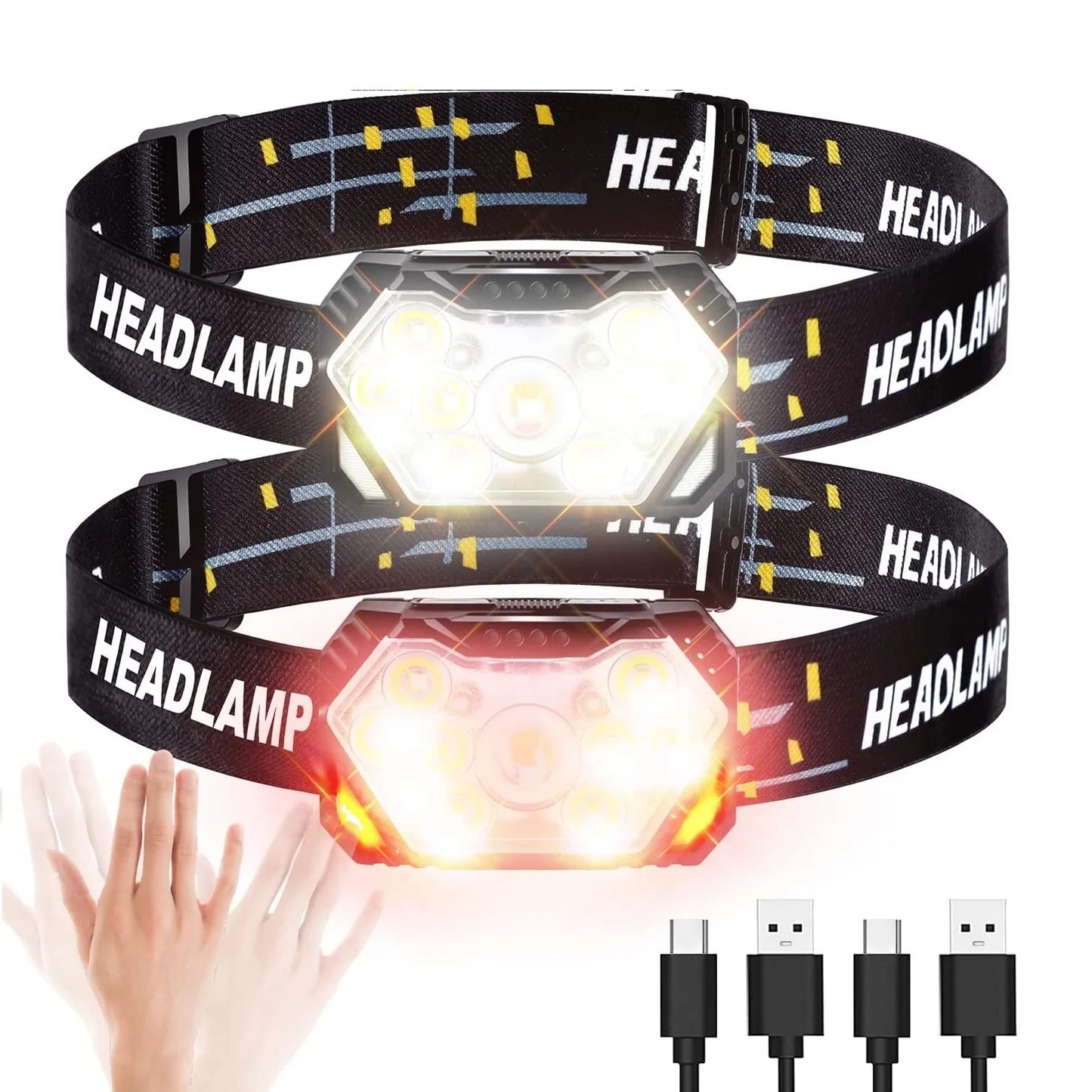 9 Led Light Headlamp USB Rechageable