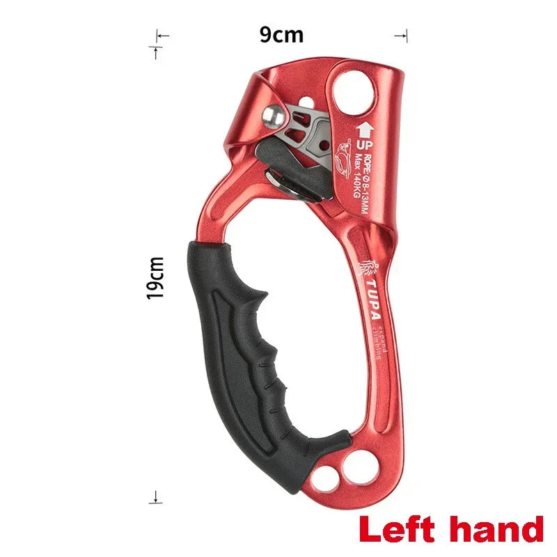 Professional Outdoor Rock Climbing SRT Hand Ascender Device Mountaineer Handle Ascender Left and Right Hand Climbing Rope Tools WildPeak