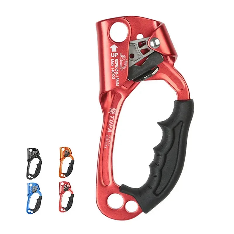 Professional Outdoor Rock Climbing SRT Hand Ascender Device Mountaineer Handle Ascender Left and Right Hand Climbing Rope Tools WildPeak