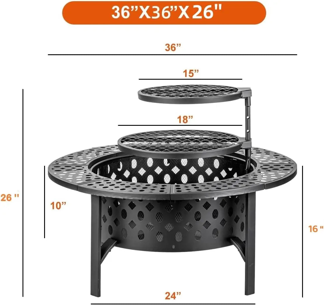 Adjustable Metal Hollow Fire Pit WildPeak