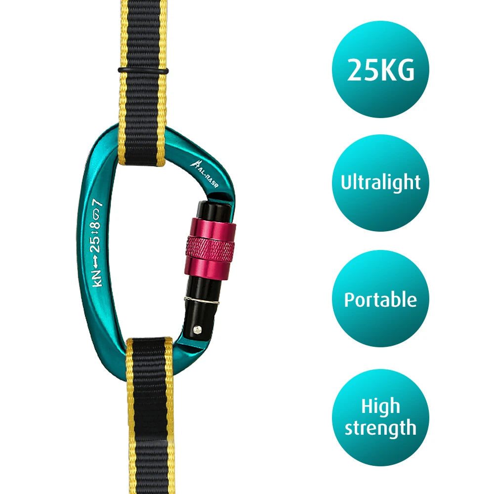 25KN D-shape Carabiner Screw Locking WildPeak