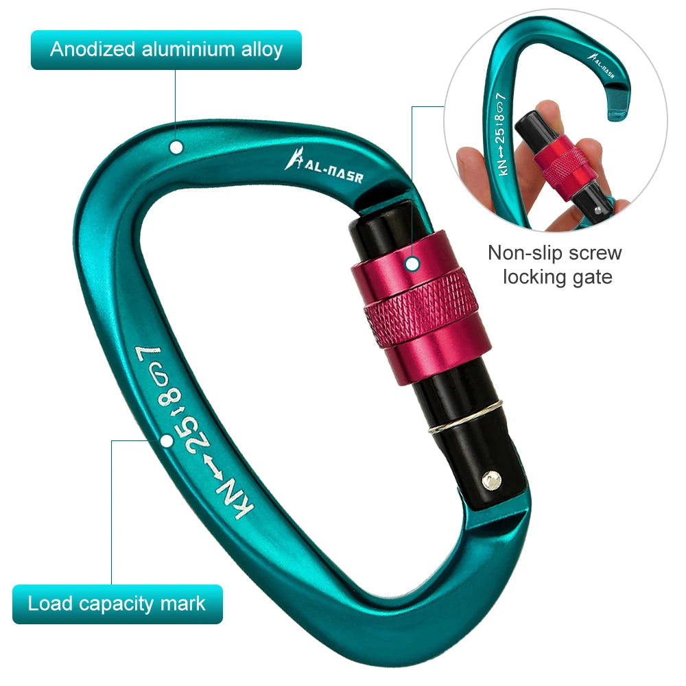25KN D-shape Carabiner Screw Locking WildPeak