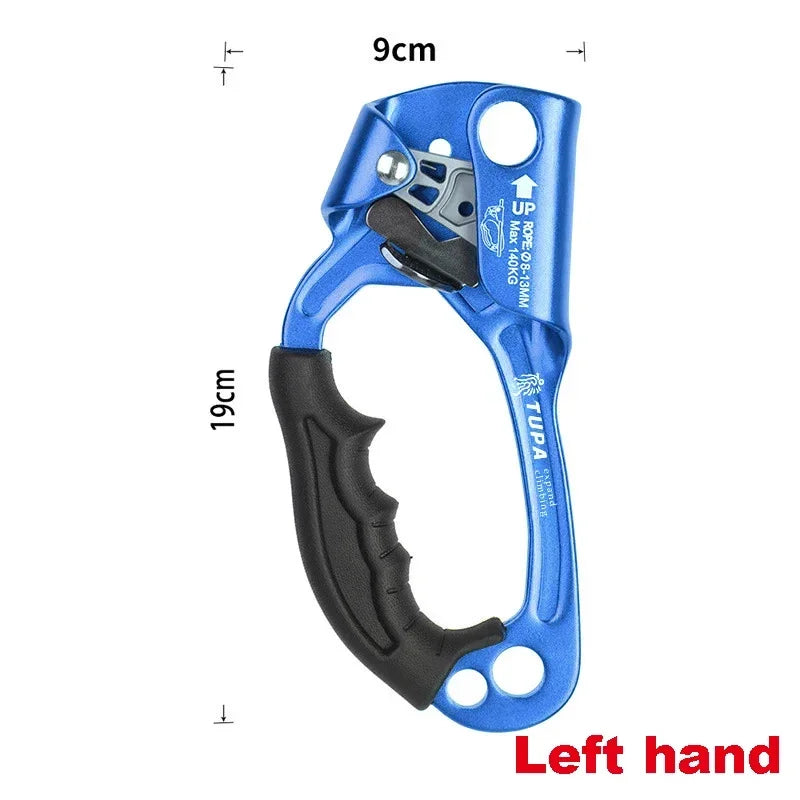 Professional Outdoor Rock Climbing SRT Hand Ascender Device Mountaineer Handle Ascender Left and Right Hand Climbing Rope Tools WildPeak