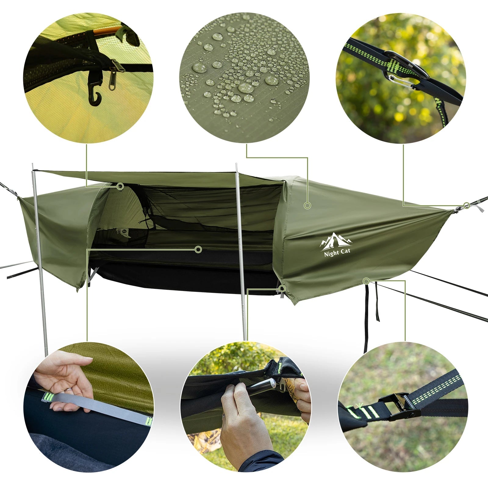Night Cat Flat Lay Hammock Tent WildPeak