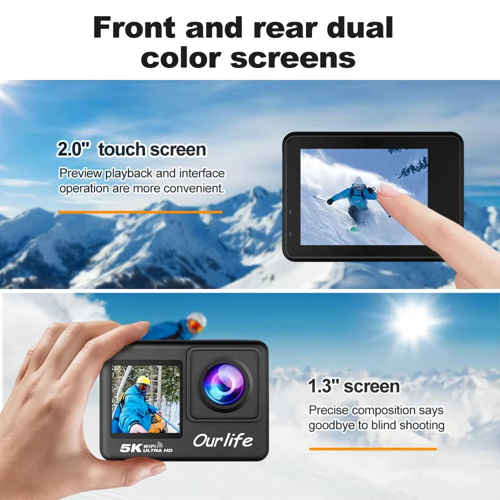 Ourlife 5K Action Camera 4K60FPS WildPeak