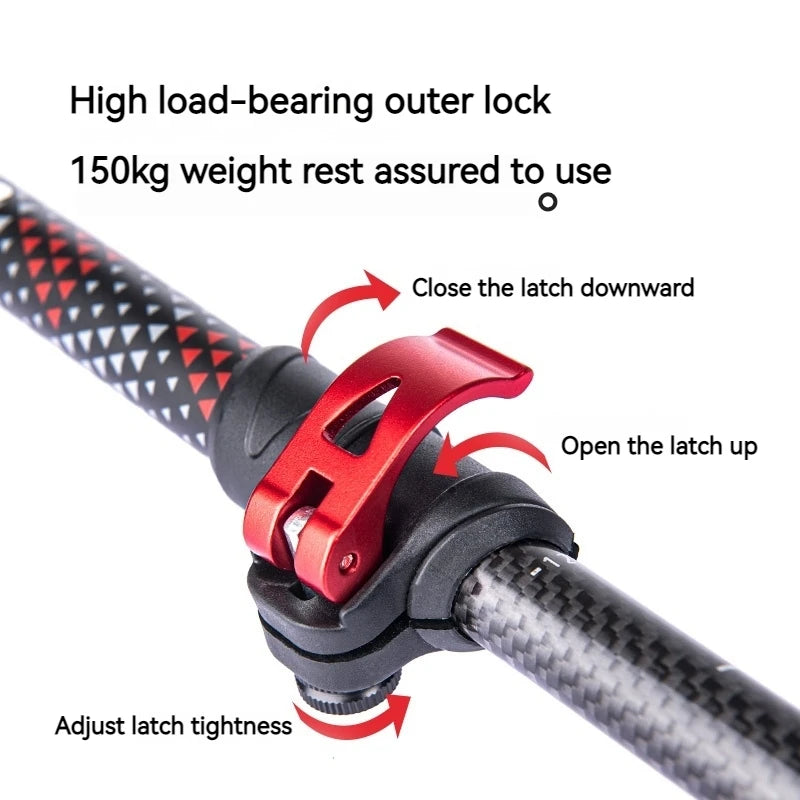 Naturehike Trekking Pole 2pcs 62-135cm 3Sections Carbon Fiber