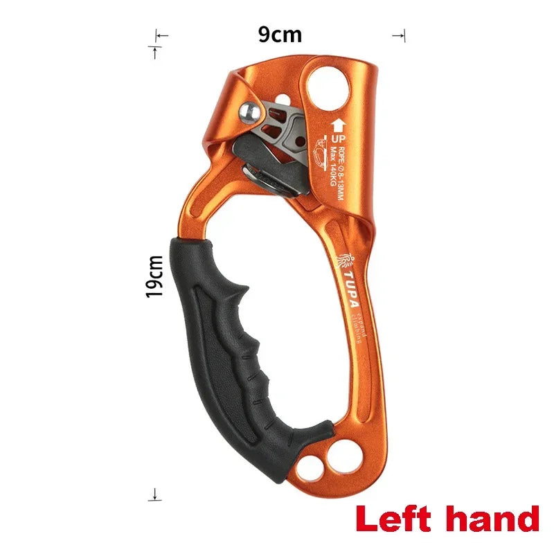 Professional Outdoor Rock Climbing SRT Hand Ascender Device Mountaineer Handle Ascender Left and Right Hand Climbing Rope Tools WildPeak