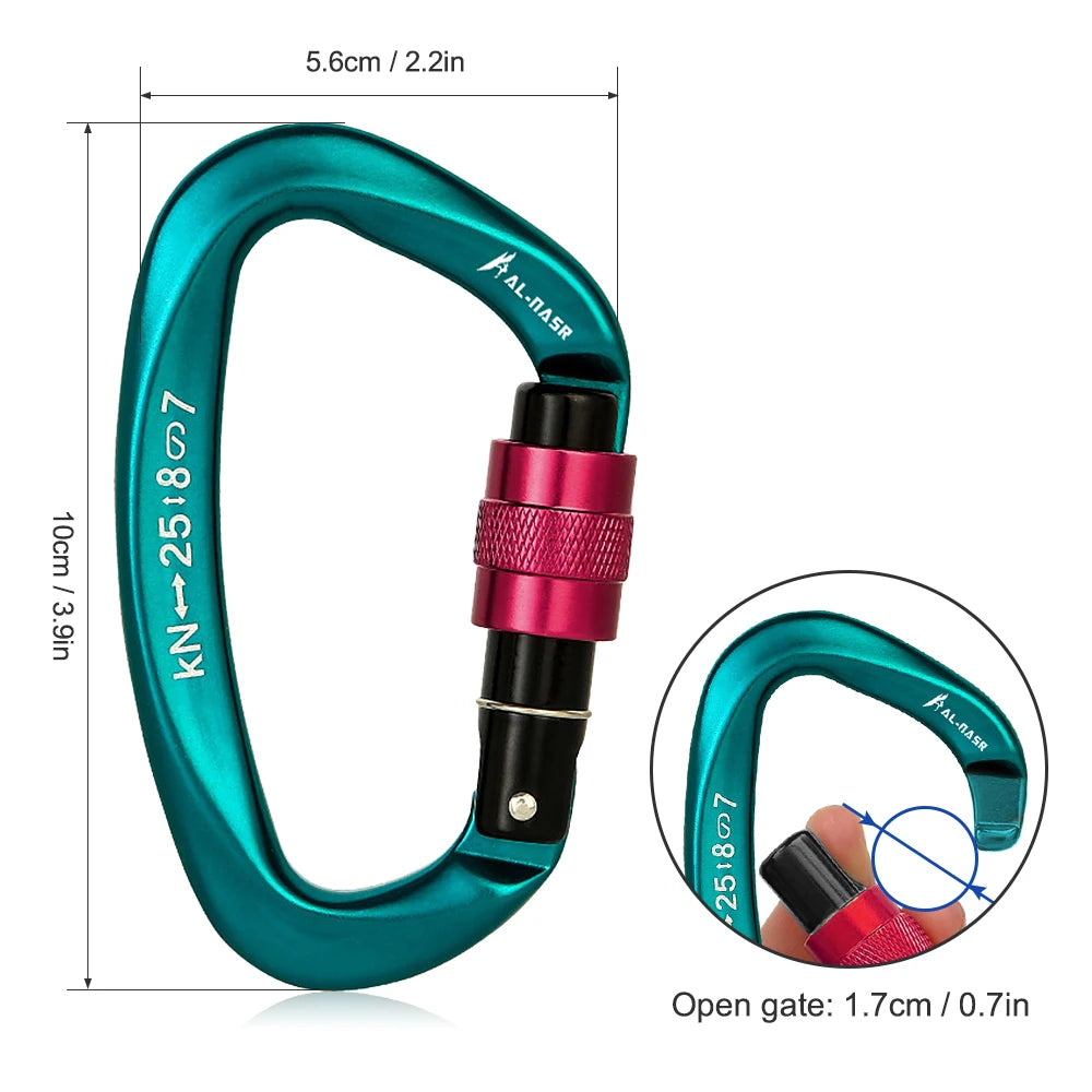 25KN D-shape Carabiner Screw Locking WildPeak